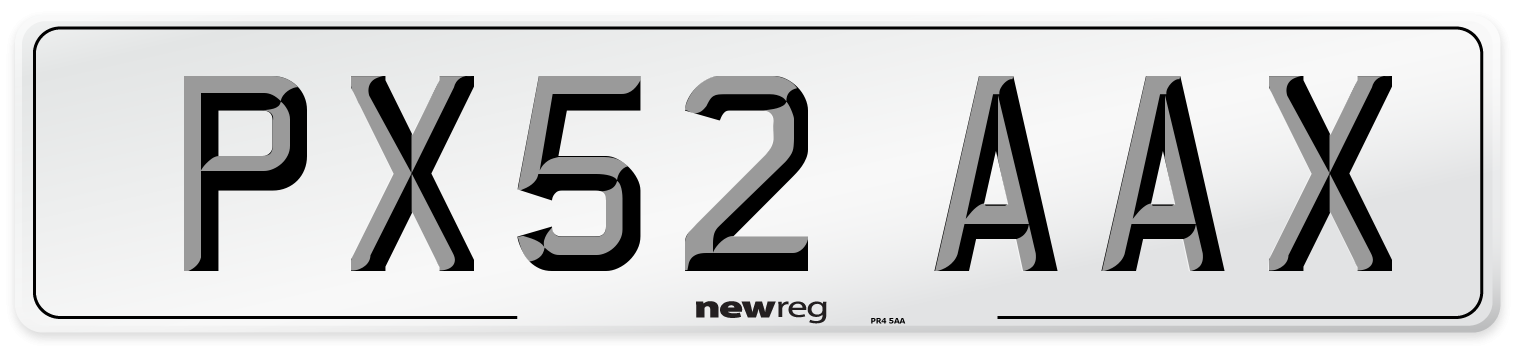 PX52 AAX Number Plate from New Reg